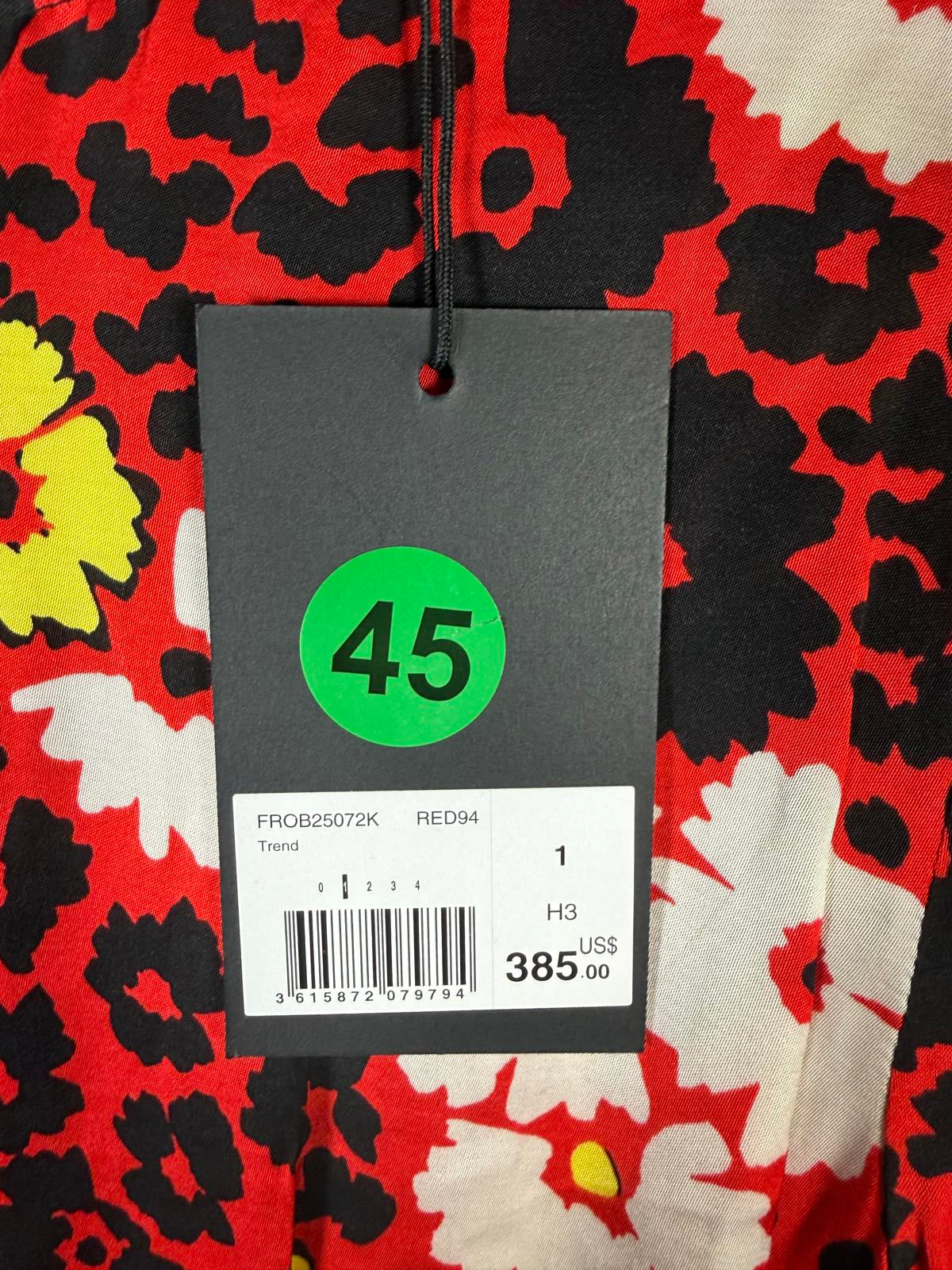 The Kooples Red Floral Print Viscose Dress US Small MSRP $385 NWT
