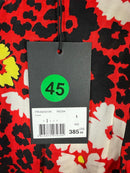 The Kooples Red Floral Print Viscose Dress US Small MSRP $385 NWT