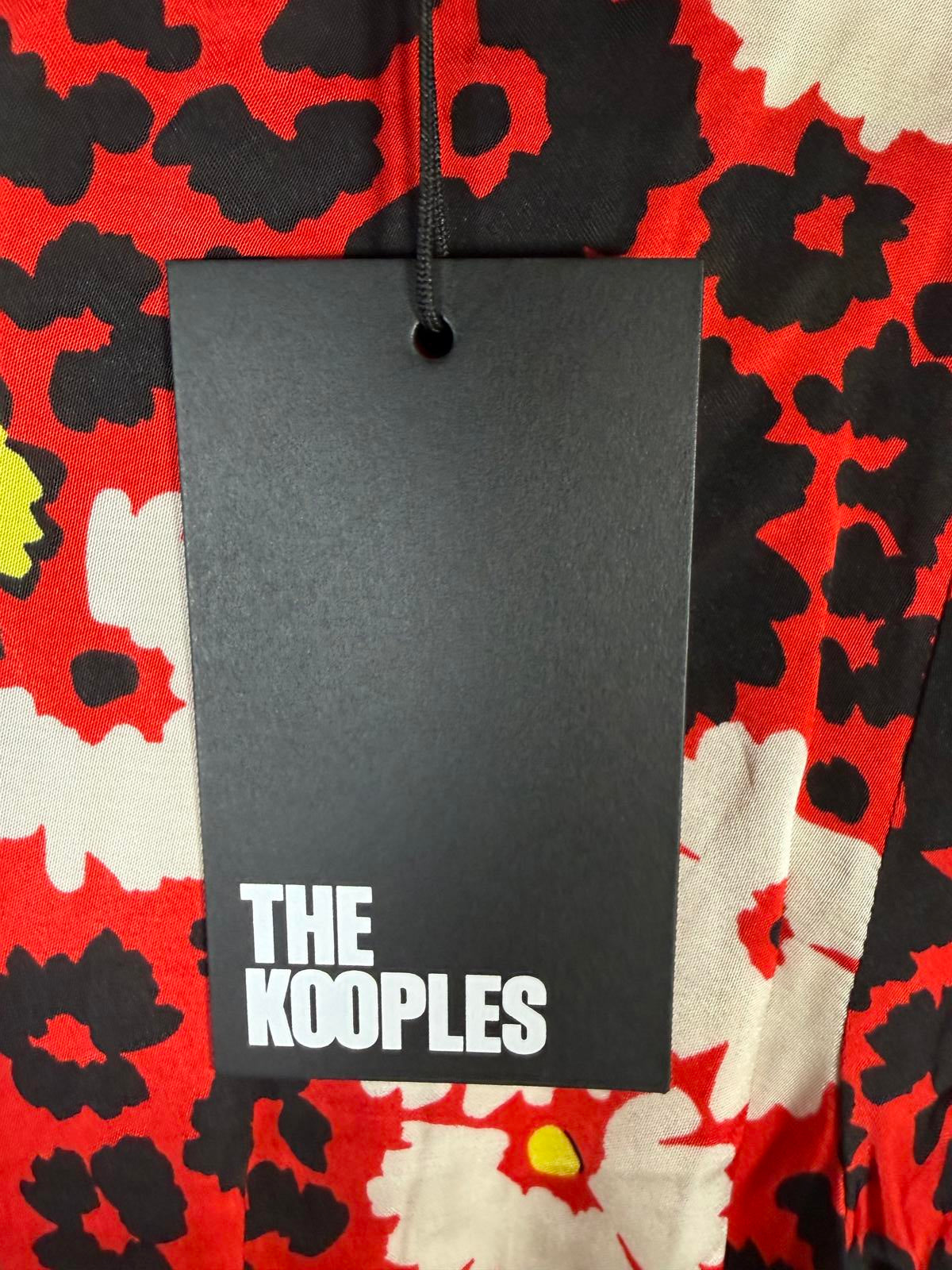 The Kooples Red Floral Print Viscose Dress US Small MSRP $385 NWT