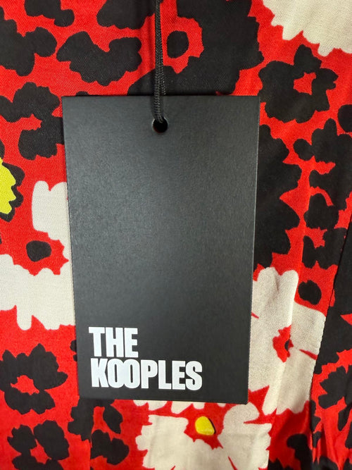 The Kooples Red Floral Print Viscose Dress US Small MSRP $385 NWT