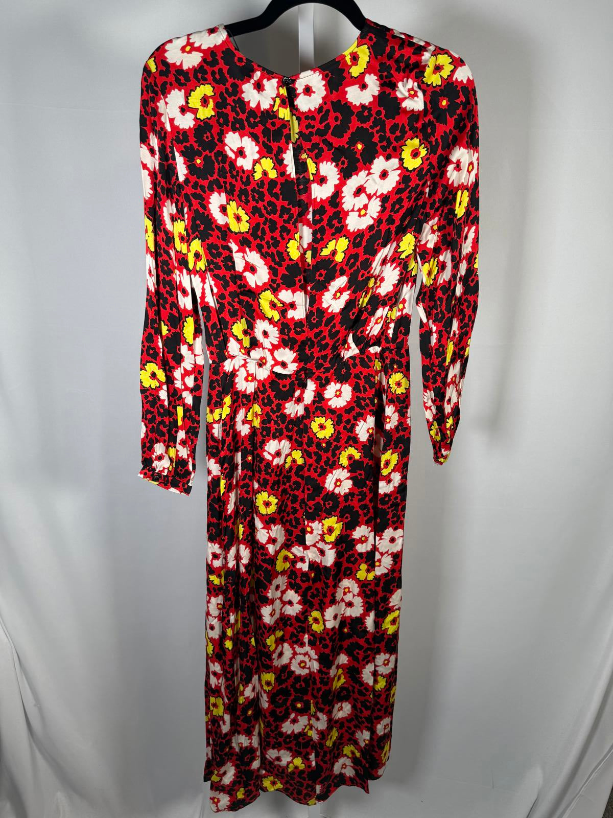 The Kooples Red Floral Print Viscose Dress US Small MSRP $385 NWT