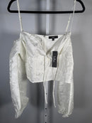 NWT Lulu's White Off Shoulder Corset Crop Top Size XL