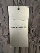 The Kooples Black Ruffle V-Neck High Low Dress 100% Viscose US Small NWT