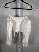 NWT Lulu's White Off Shoulder Corset Crop Top Size XL