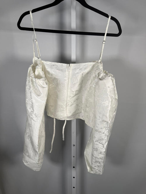 NWT Lulu's White Off Shoulder Corset Crop Top Size XL