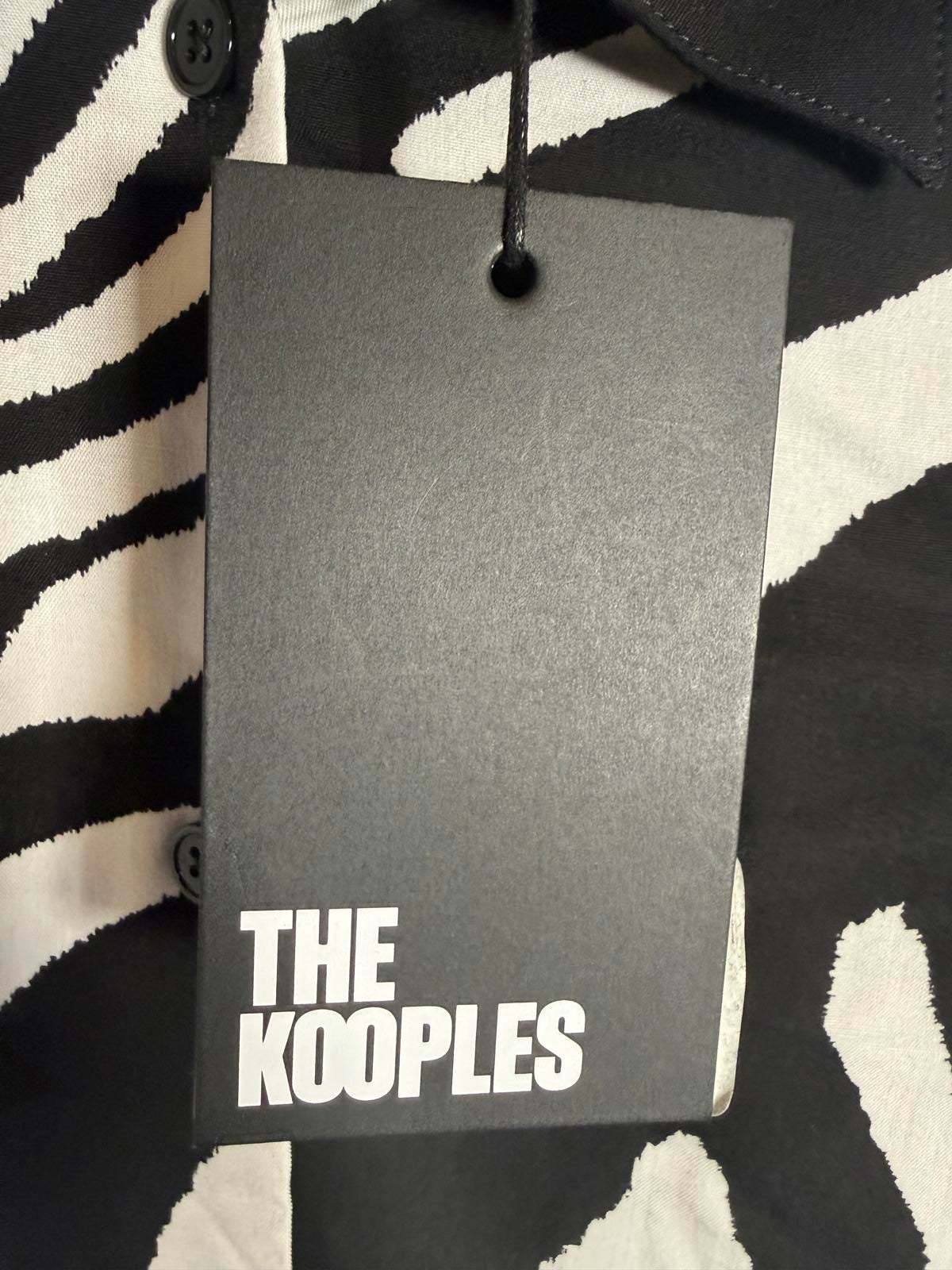 The Kooples Zebra Print Straight Fit Button Down Viscose Shirt US XS NWT