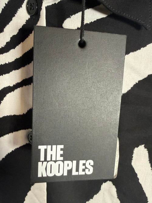 The Kooples Zebra Print Straight Fit Button Down Viscose Shirt US XS NWT