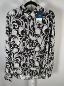 The Kooples Slim Fit Viscose Button Down Shirt Black Men’s Medium NWT