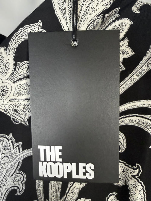 The Kooples Slim Fit Viscose Button Down Shirt Black Men’s Medium NWT