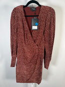 The Kooples Moon Dots Viscose Silk Blend Wrap Dress US XS NWT $465 MRSP