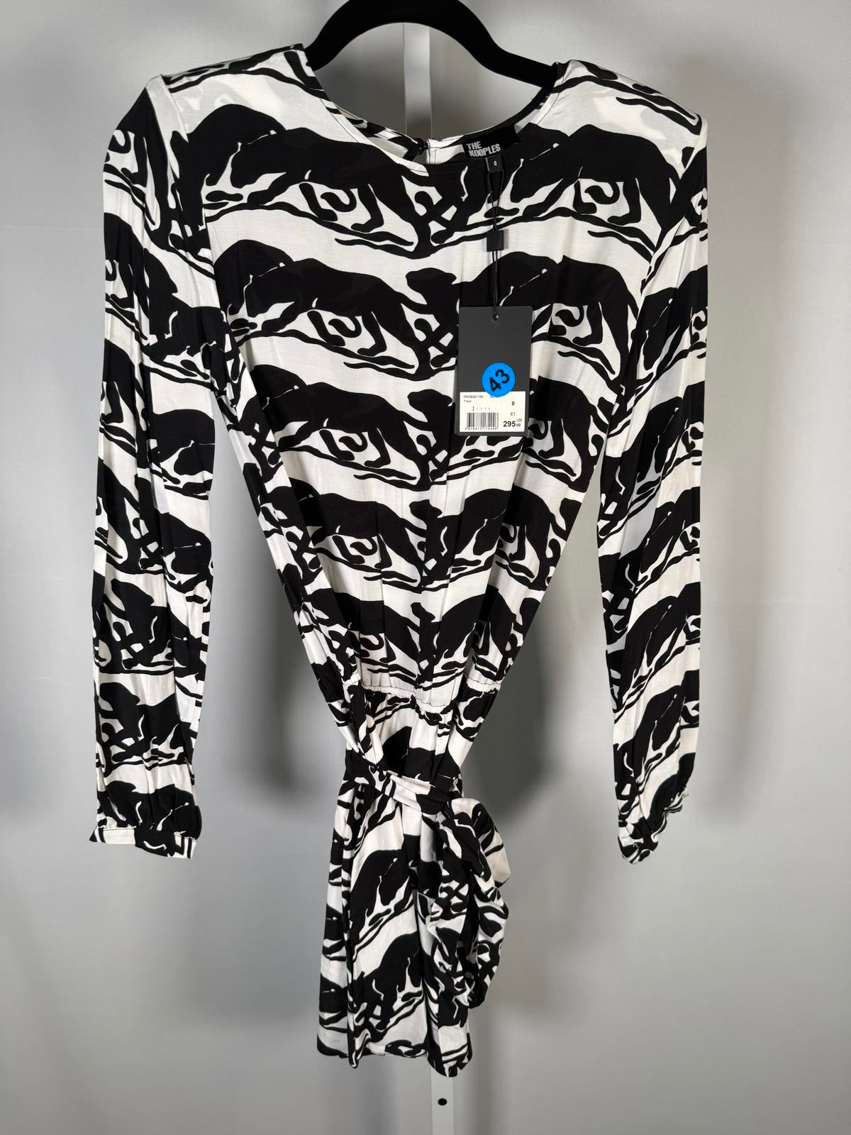 The Kooples Wild Panther Print Viscose Dress US XS NWT