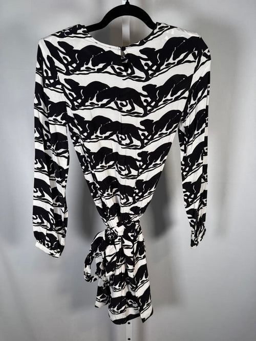 The Kooples Wild Panther Print Viscose Dress US XS NWT