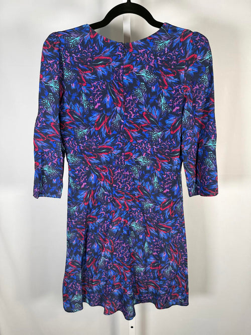 The Kooples Feather Print 3/4 Sleeve Viscose Dress US Size Small NWT