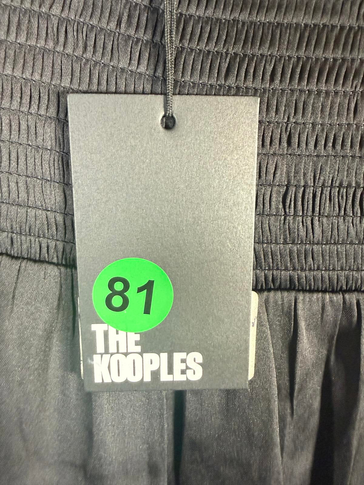 The Kooples Black Smocked High Neck Mini Dress Long Sleeve US Small NWT