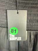 The Kooples Black Smocked High Neck Mini Dress Long Sleeve US Small NWT