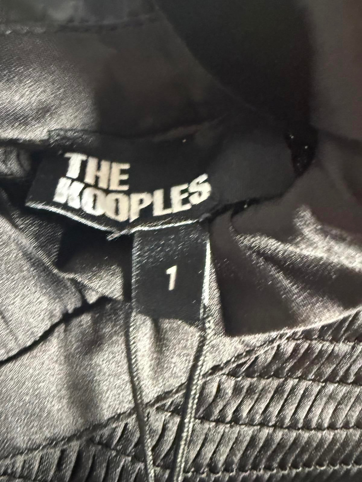 The Kooples Black Smocked High Neck Mini Dress Long Sleeve US Small NWT