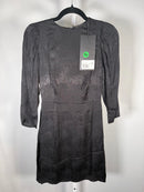 The Kooples Black Textured Mini Dress Long Sleeve 100% Viscose Size US XS NWT