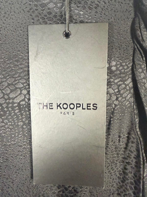The Kooples Black Textured Mini Dress Long Sleeve 100% Viscose Size US XS NWT