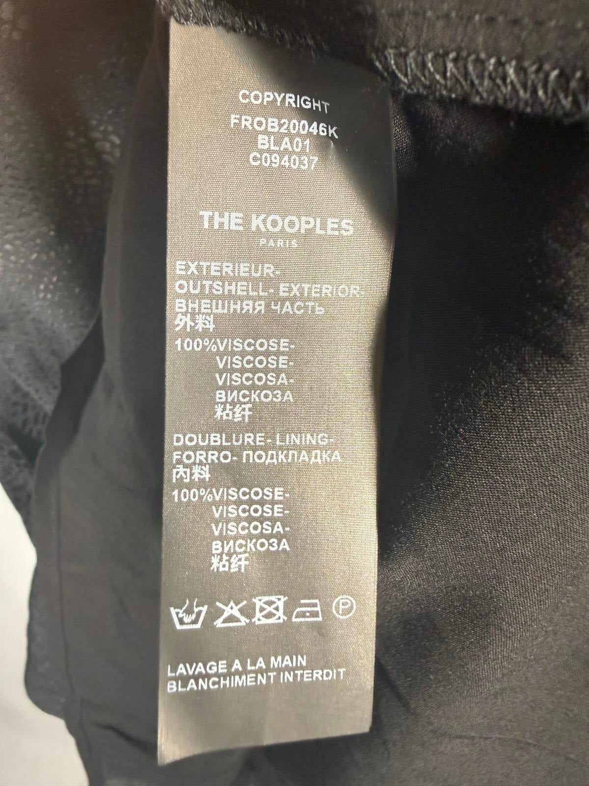 The Kooples Black Textured Mini Dress Long Sleeve 100% Viscose Size US XS NWT