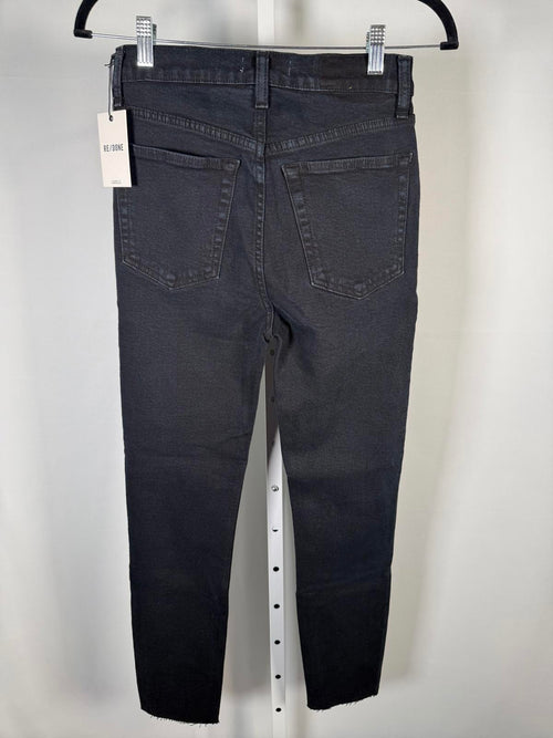NWT RE/DONE Originals Double Needle Crop Jeans Black Womens Size 25 $240