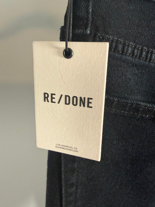 NWT RE/DONE Originals Double Needle Crop Jeans Black Womens Size 25 $240