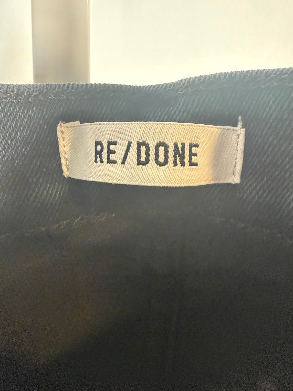 NWT RE/DONE Originals Double Needle Crop Jeans Black Womens Size 25 $240