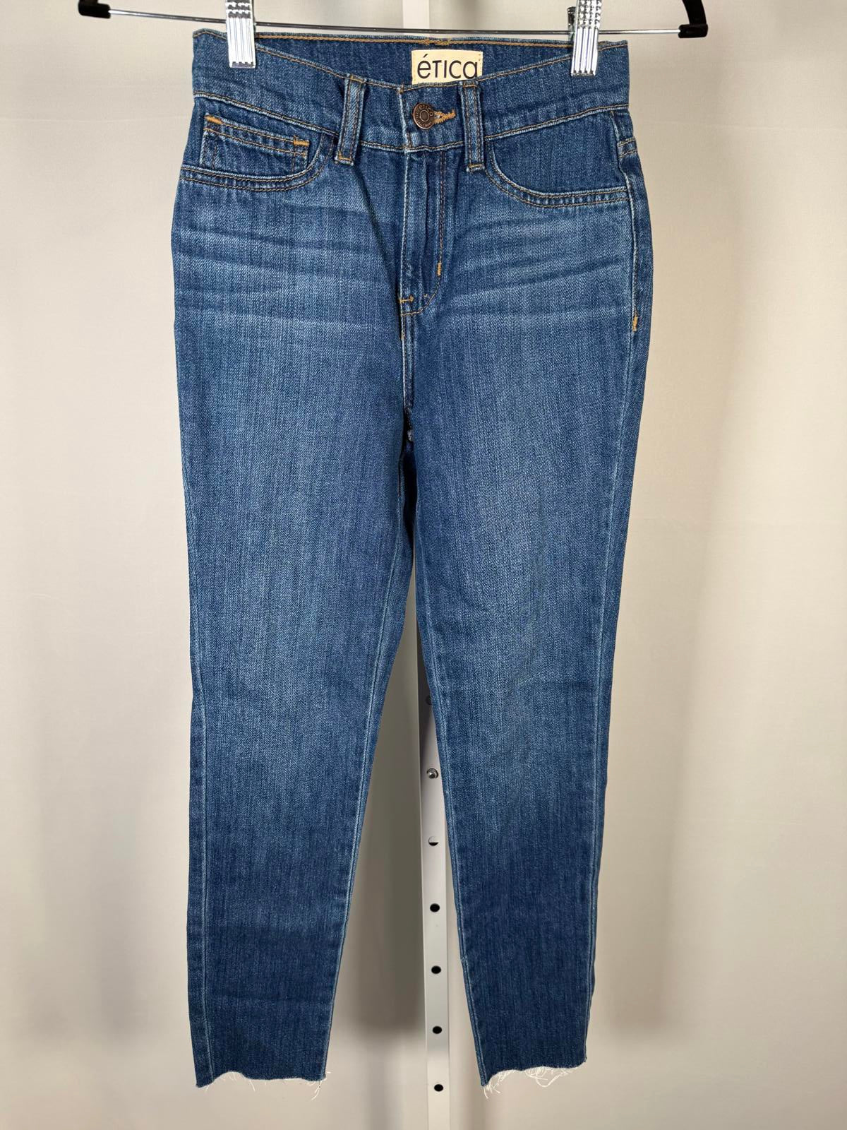 ÉTICA Ethically Made Cropped Raw Hem Jeans Size 1 Women's 24” Inseam NWT