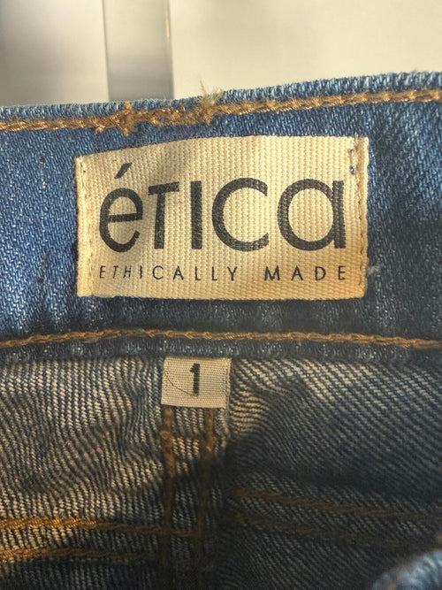 ÉTICA Ethically Made Cropped Raw Hem Jeans Size 1 Women's 24” Inseam NWT
