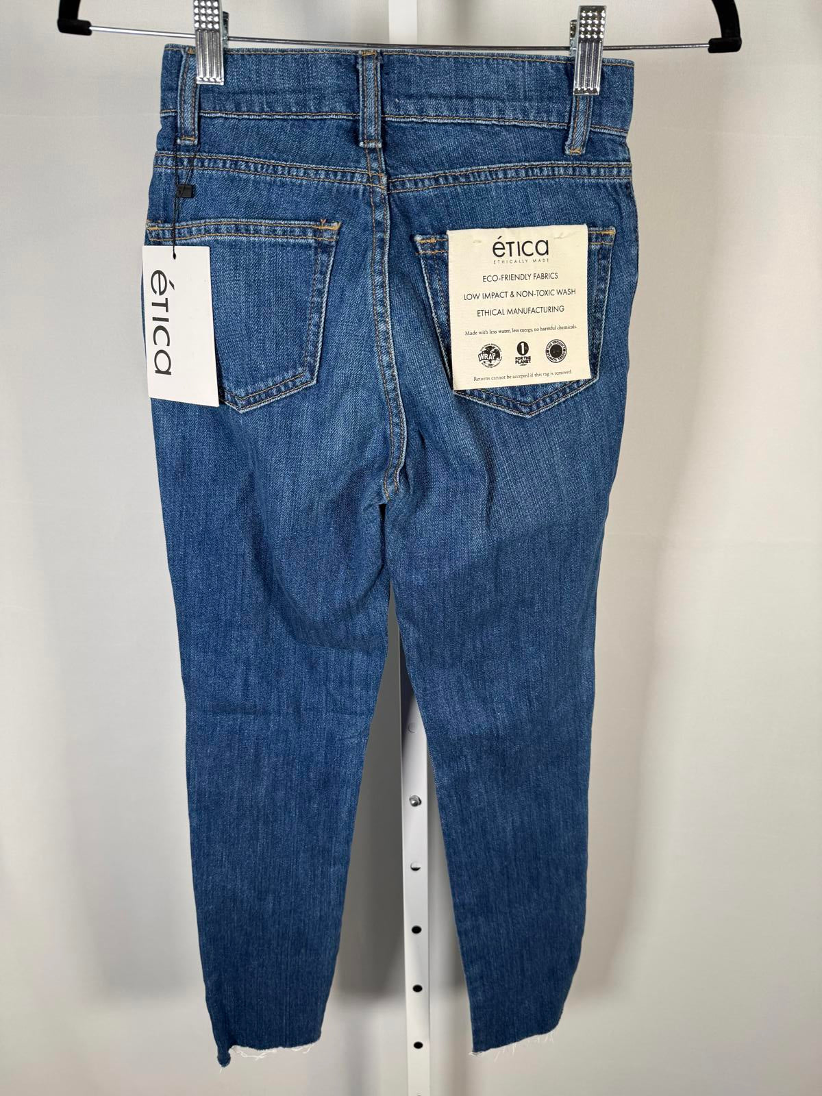 ÉTICA Ethically Made Cropped Raw Hem Jeans Size 1 Women's 24” Inseam NWT