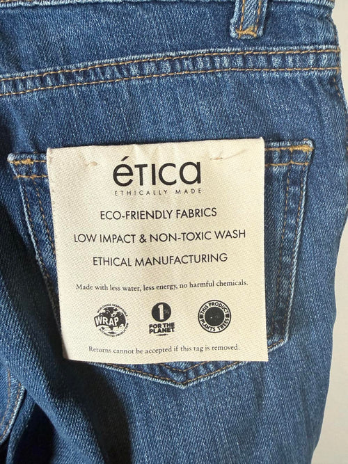 ÉTICA Ethically Made Cropped Raw Hem Jeans Size 1 Women's 24” Inseam NWT