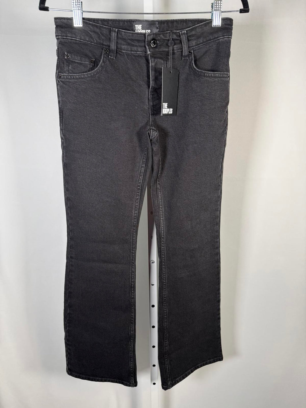 NWT The Kooples Black Bootcut Jeans Womens Size 25 30” Inseam Stretch Denim $215