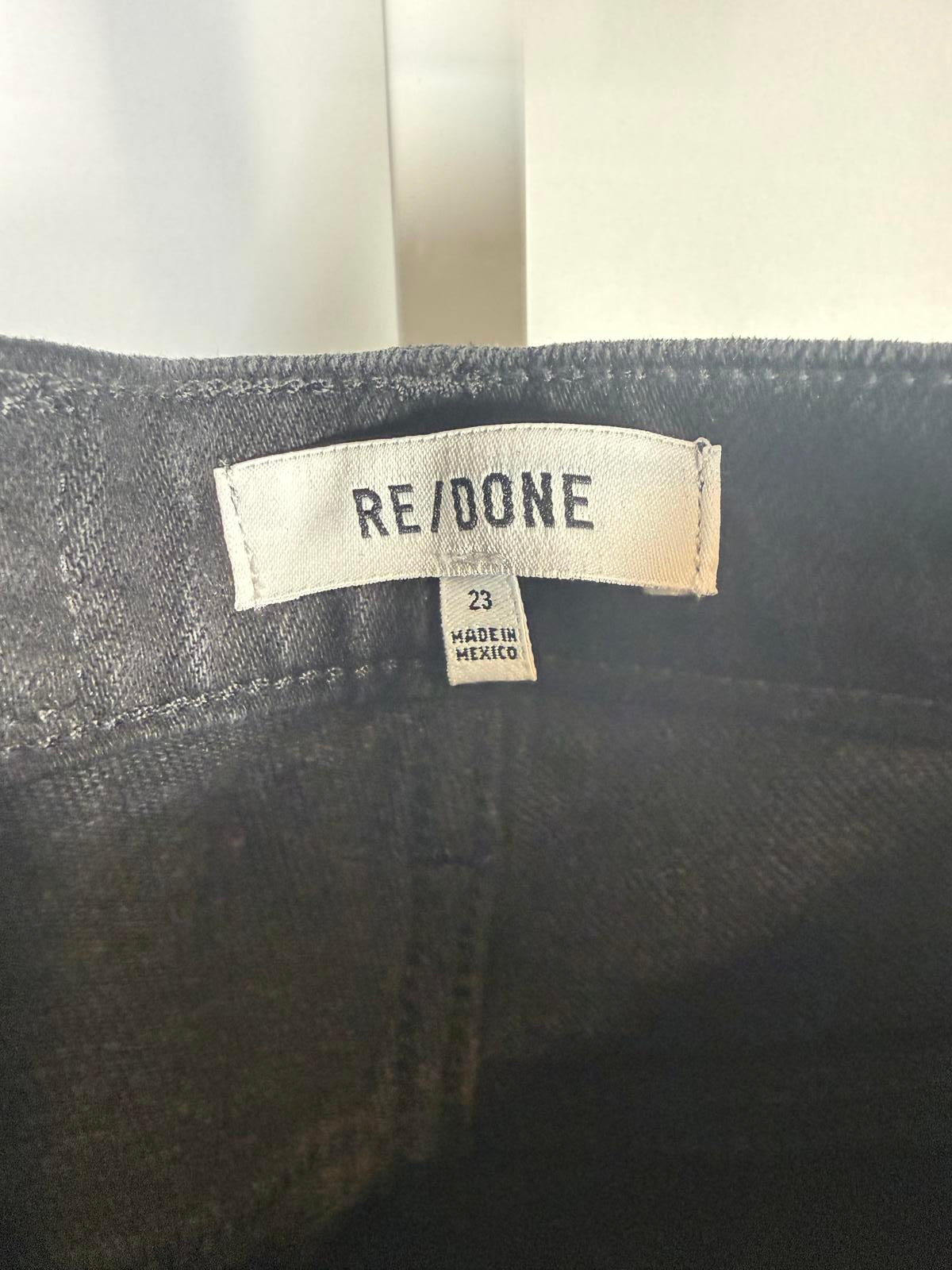 NWT RE/DONE Black Pinstripe Flare Jeans Womens Size 23 High Rise 33” Inseam $295