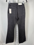 NWT RE/DONE Black Pinstripe Flare Jeans Womens Size 23 High Rise 33” Inseam $295