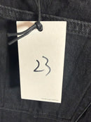 NWT RE/DONE Black Pinstripe Flare Jeans Womens Size 23 High Rise 33” Inseam $295