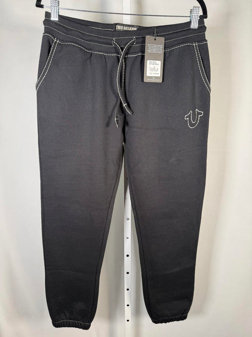 NWT True Religion Big T MR Jogger Sweatpants Jet Black Size Medium 29” Inseam