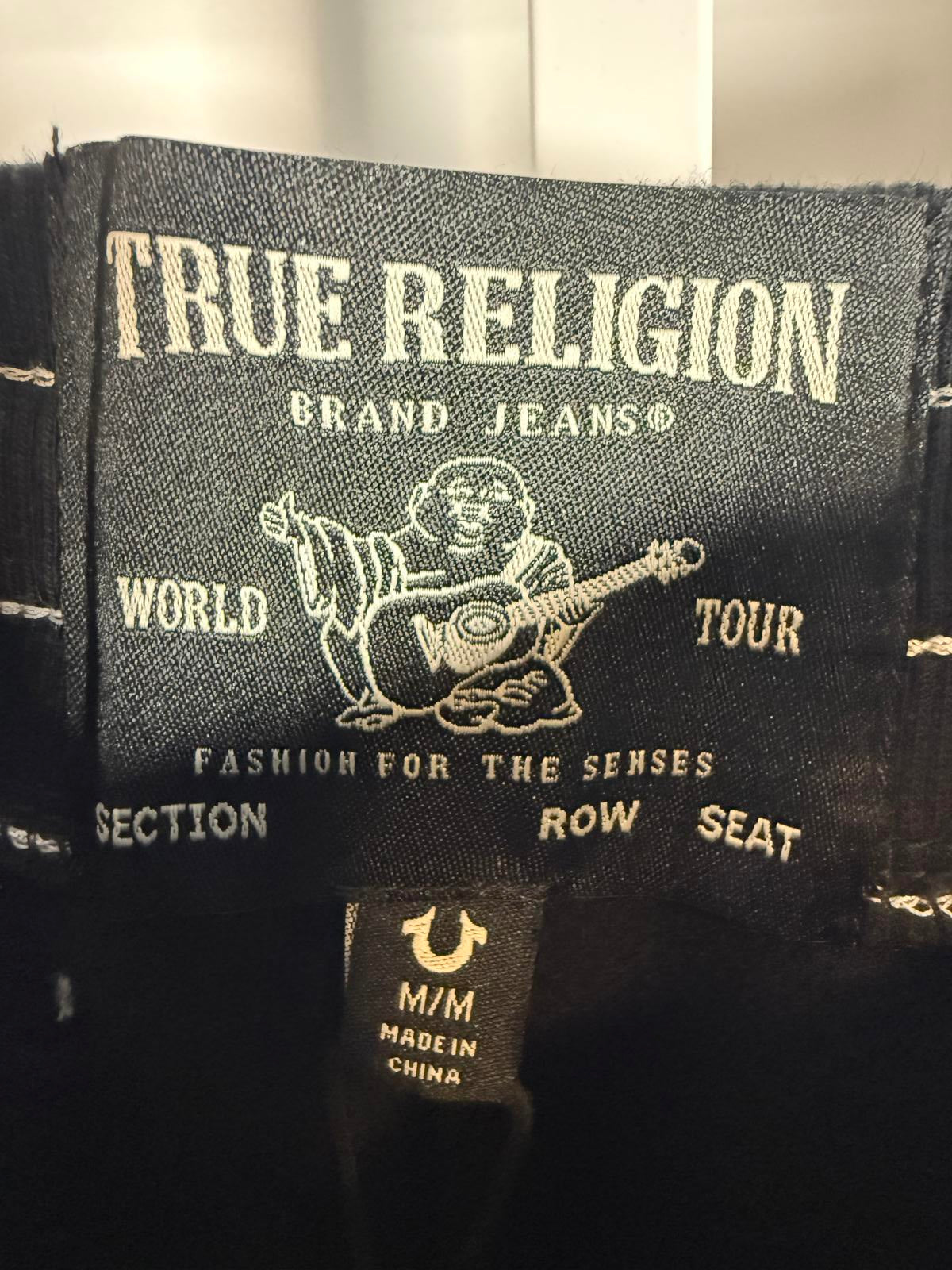NWT True Religion Big T MR Jogger Sweatpants Jet Black Size Medium 29” Inseam