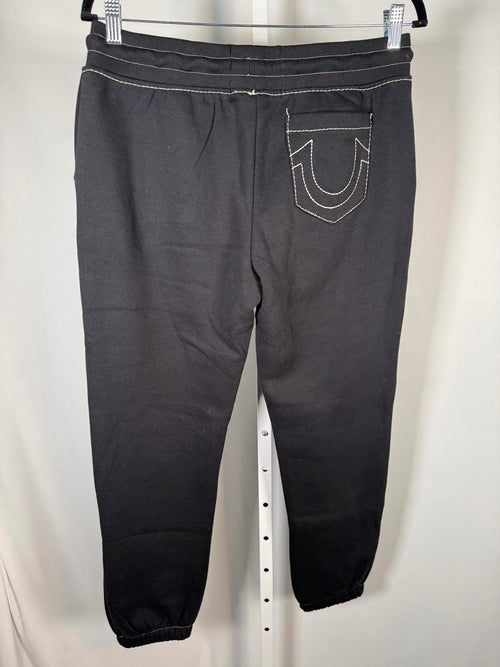 NWT True Religion Big T MR Jogger Sweatpants Jet Black Size Medium 29” Inseam