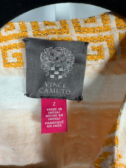NWT Vince Camuto Women's Mosaic Print Tassel Tie Dress Size 2