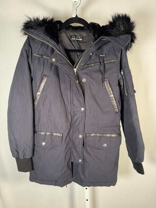 The Kooples Faux Fur Hood Parka Black Women’s XXS NWT MSRP $825