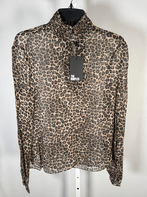 The Kooples Leopard Print Peasant Blouse 100% Viscose Size 1 US Small $215 NWT