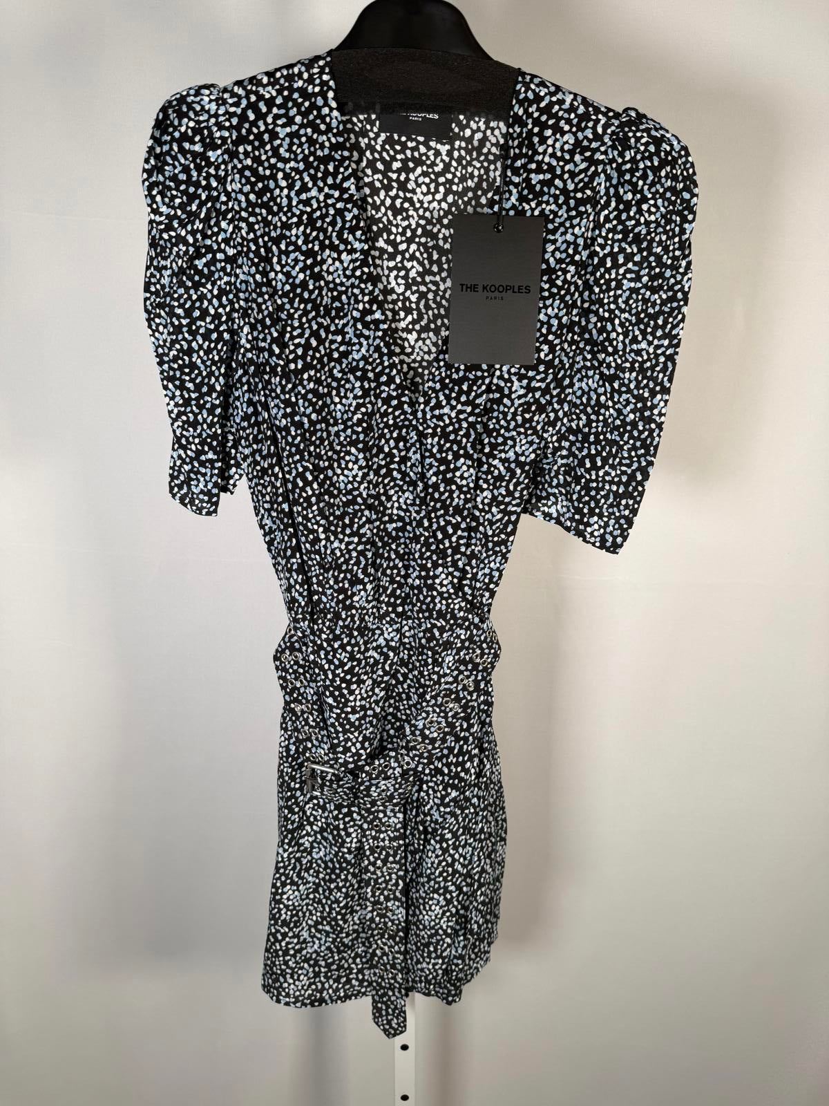 The Kooples Summer Dot Wrap Mini Dress 100% Viscose US Medium FR 2 NWT $315