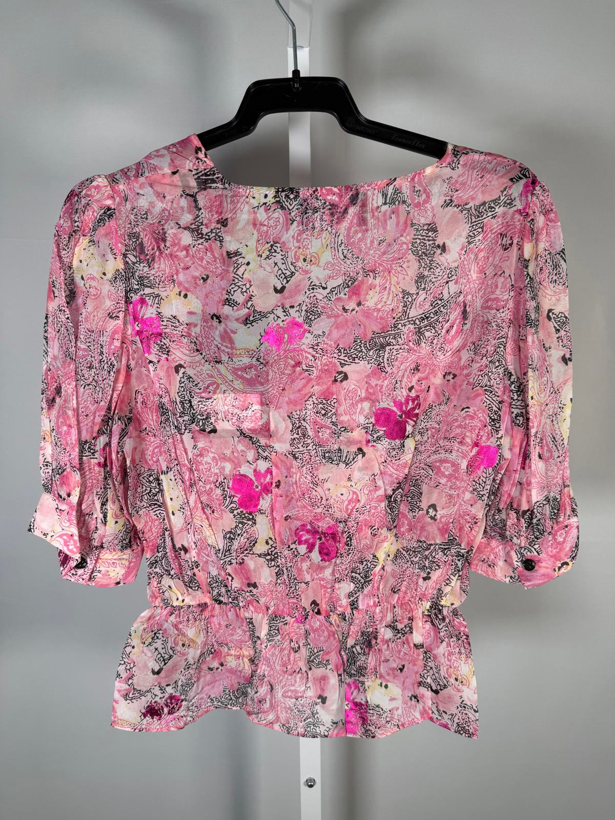 The Kooples Paisley Flowers Peplum Blouse 100% Viscose US Small FR 1 NWT $240