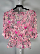 The Kooples Paisley Flowers Peplum Blouse 100% Viscose US Small FR 1 NWT $240