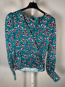 The Kooples Rock Roses Floral Wrap Blouse 100% Viscose US XS FR 0 NWT $245