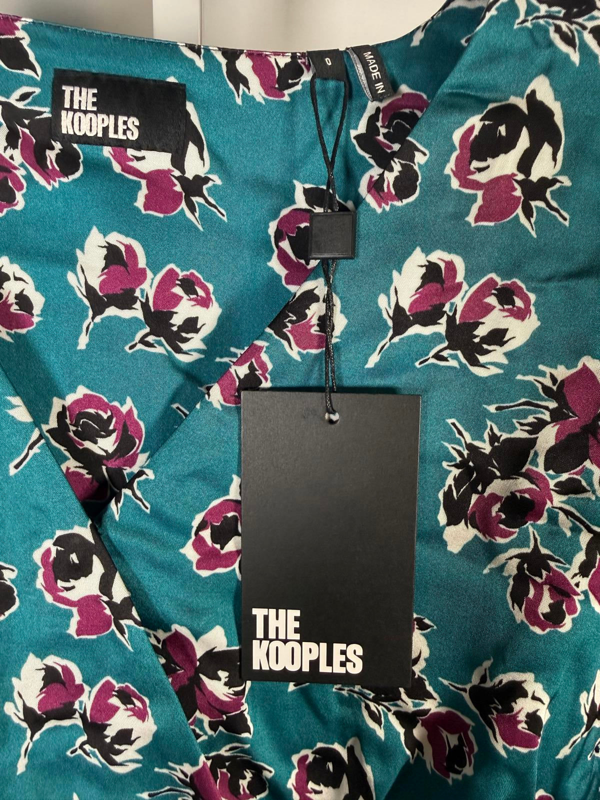 The Kooples Rock Roses Floral Wrap Blouse 100% Viscose US XS FR 0 NWT $245