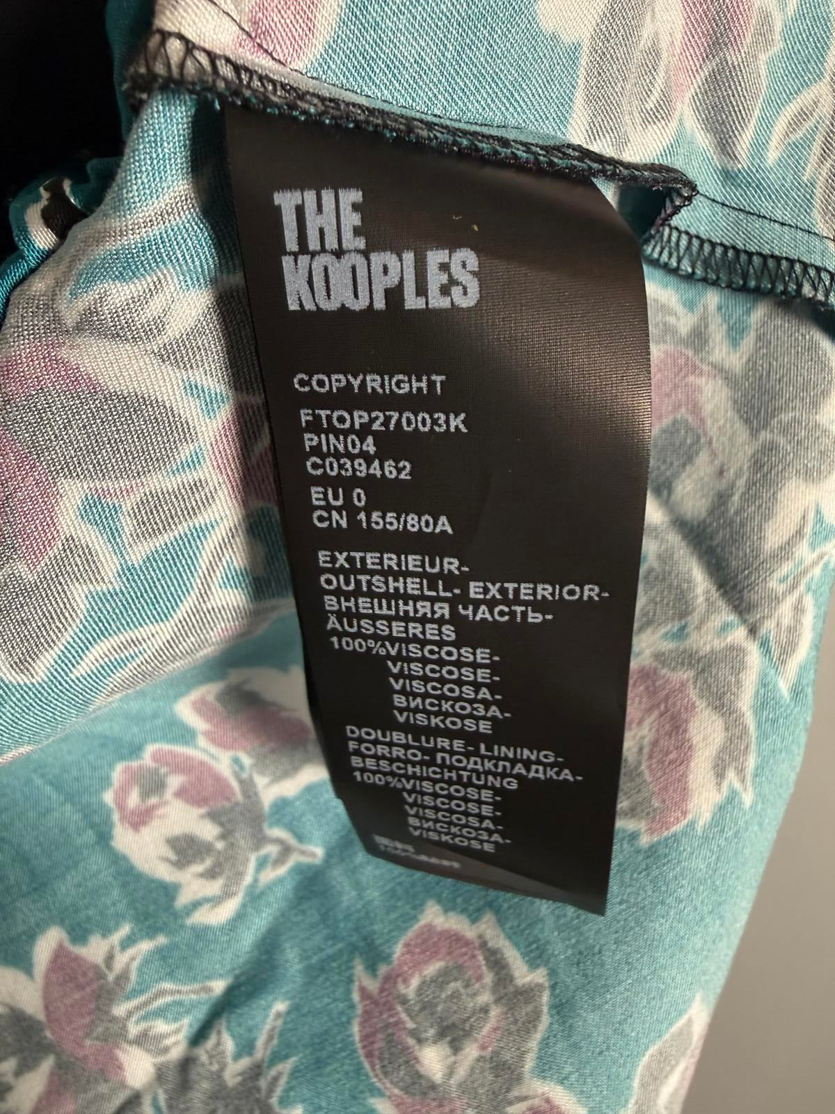 The Kooples Rock Roses Floral Wrap Blouse 100% Viscose US XS FR 0 NWT $245