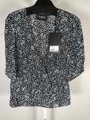 The Kooples Summer Dot Peplum Wrap Blouse 100% Viscose US Small FR 1 NWT $225