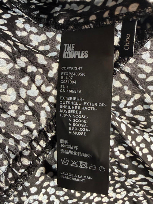 The Kooples Summer Dot Peplum Wrap Blouse 100% Viscose US Small FR 1 NWT $225