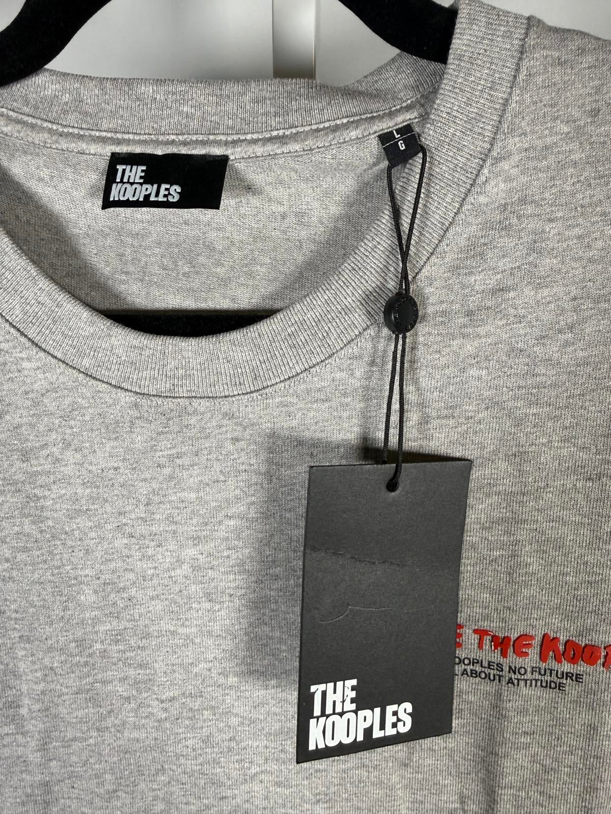 The Kooples “I Love The Kooples” Logo Graphic T-Shirt Gray Size Large NWT $95
