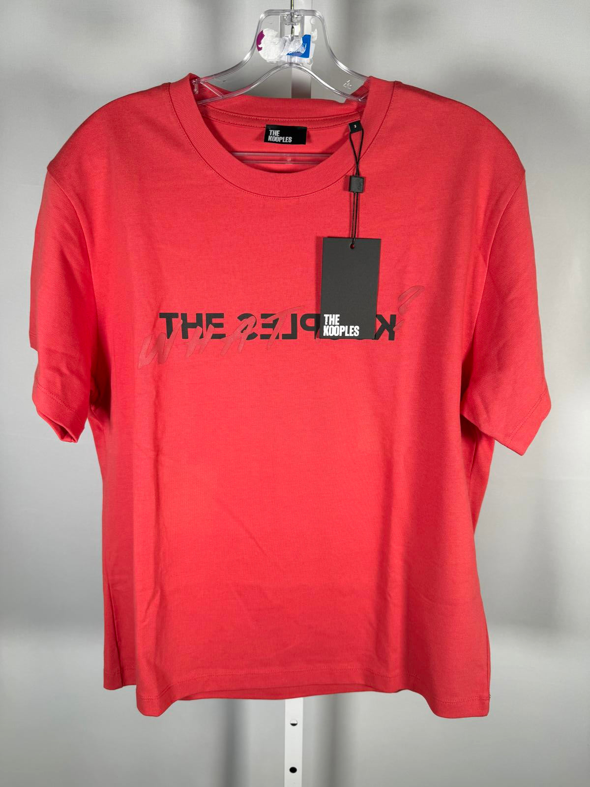 The Kooples Graphic Logo T-Shirt Red Cotton Short Sleeve Tee US Large Size 3 NWT